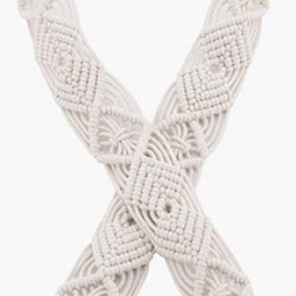 Natural Woven Macrame Crossbody Purse Strap - Picture 2 of 2